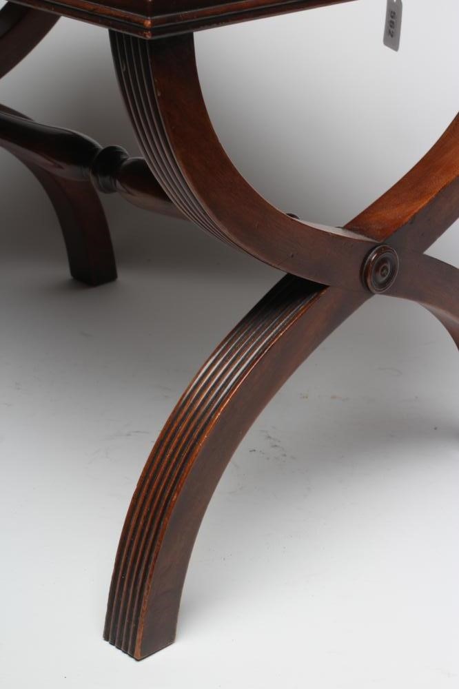 A REGENCY STYLE MAHOGANY X FRAMED STOOL Image