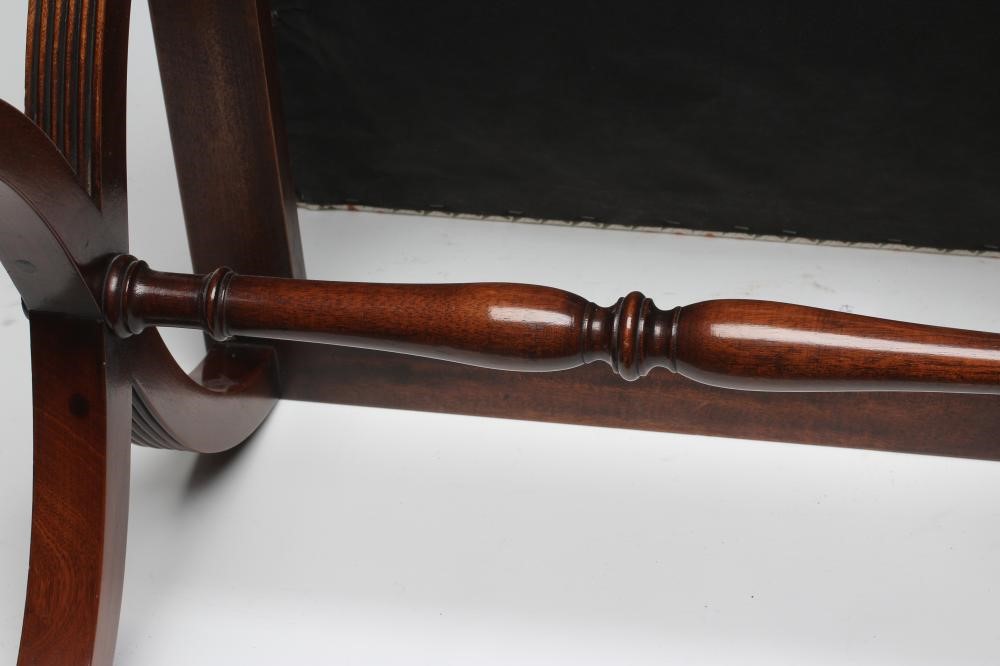 A REGENCY STYLE MAHOGANY X FRAMED STOOL Image