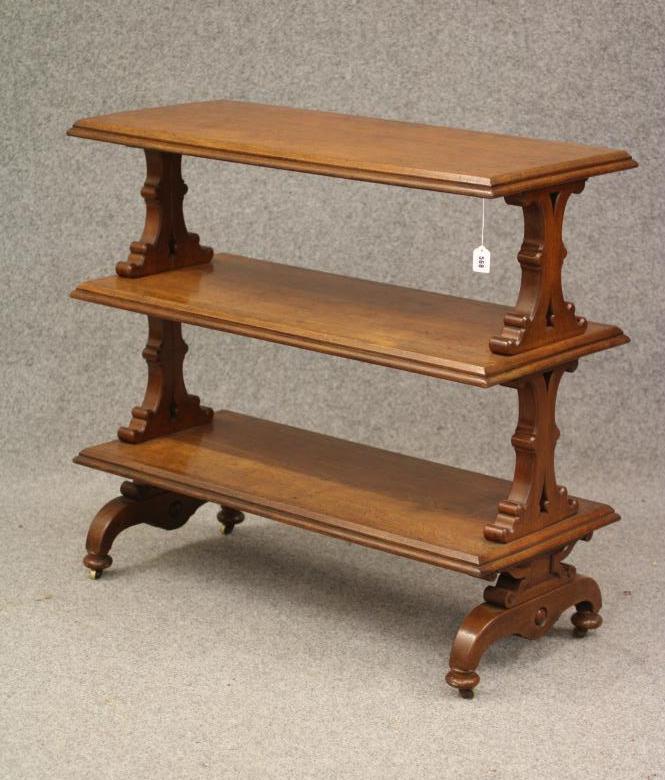 A VICTORIAN OAK THREE TIER BUFFET Image