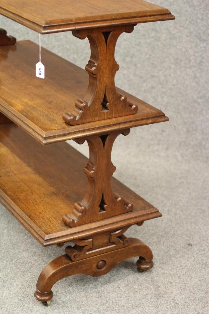 A VICTORIAN OAK THREE TIER BUFFET Image