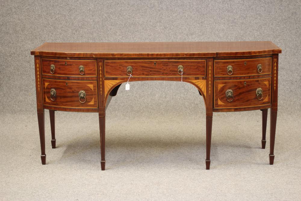 A GEORGIAN MAHOGANY AND INLAID SIDEBOARD Image