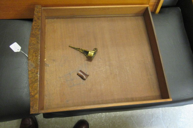 A VICTORIAN LOUIS XV STYLE BIRDS EYE MAPLE BUREAU PLAT with marquetry foliate sprays Image