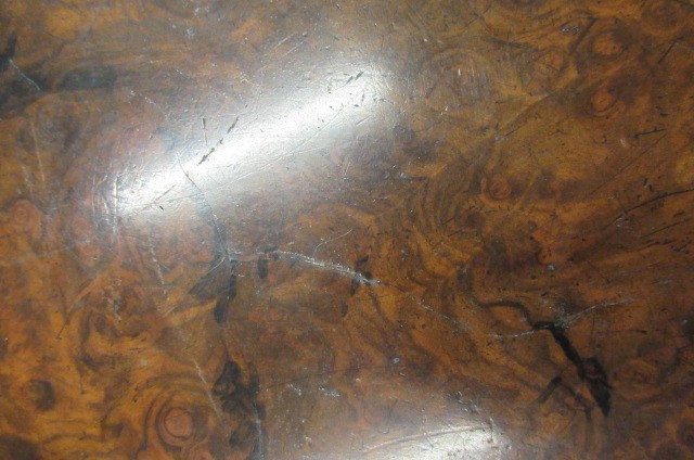 A VICTORIAN LOUIS XV STYLE BIRDS EYE MAPLE BUREAU PLAT with marquetry foliate sprays Image