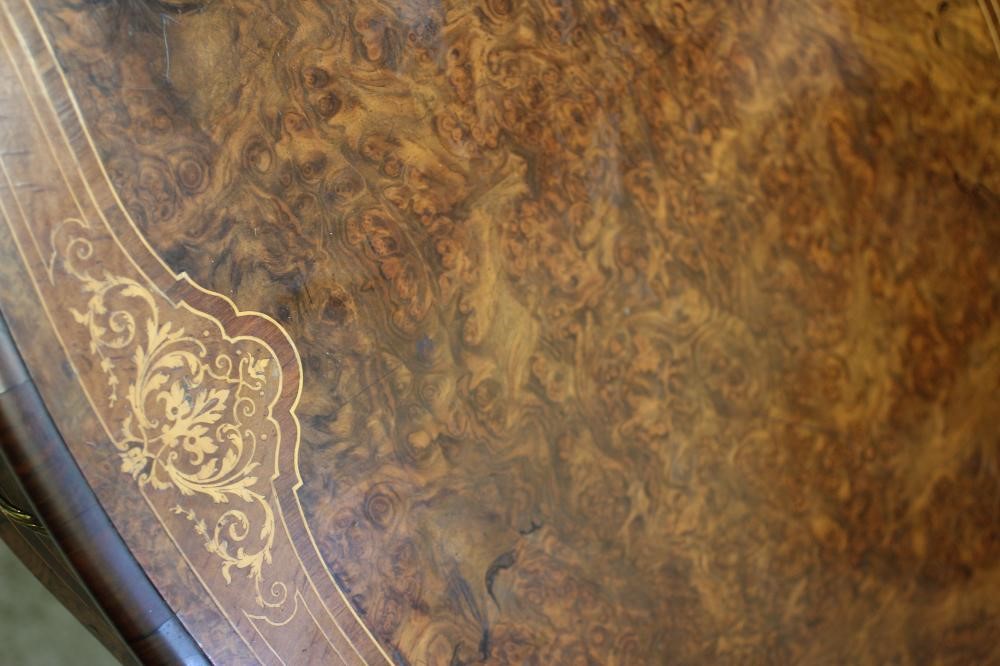 A VICTORIAN LOUIS XV STYLE BIRDS EYE MAPLE BUREAU PLAT with marquetry foliate sprays Image