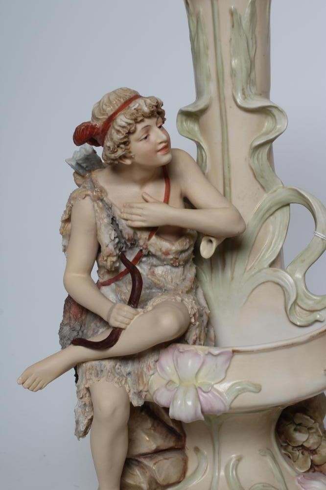 A PAIR OF ROYAL DUX FIGURAL VASES Image