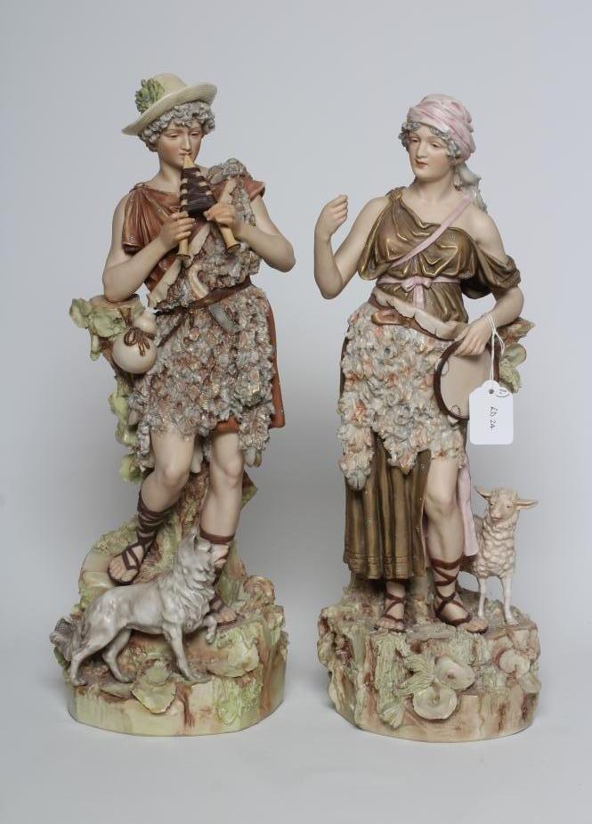 A PAIR OF ROYAL DUX STYLE FIGURES Image
