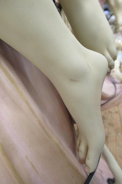 A LARGE PAIR OF ART NOUVEAU ROYAL DUX FIGURAL LANTERN FIGURES Image