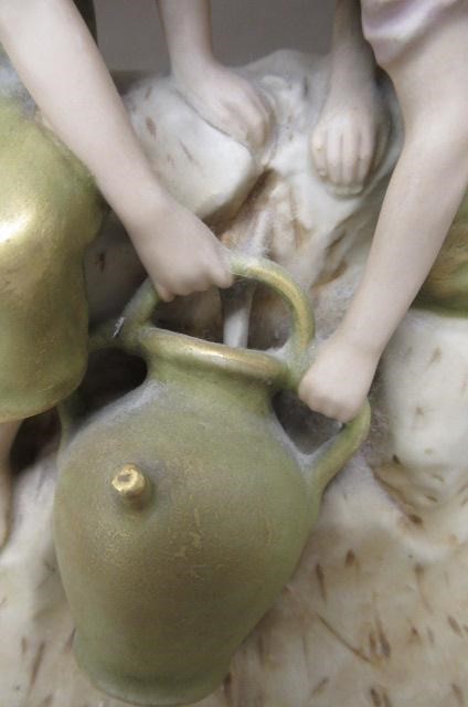 AN ART NOUVEAU ROYAL DUX FIGURAL SMALL CENTRE BOWL Image