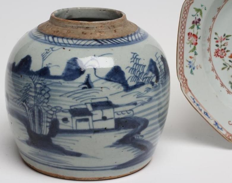 A CHINESE PORCELAIN OCTAGONAL SOUP PLATE painted in famille rose enamels with peacocks Image