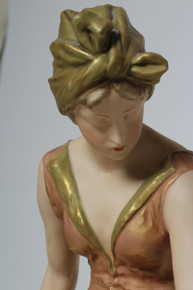 A ROYAL DUX FIGURE of the Bather Image