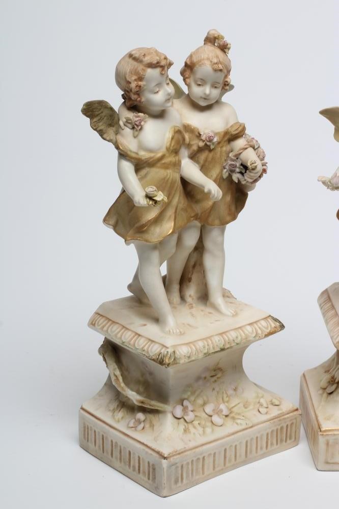 A PAIR OF ERNST WAHLISS ROYAL VIENNA FIGURE GROUPS Image