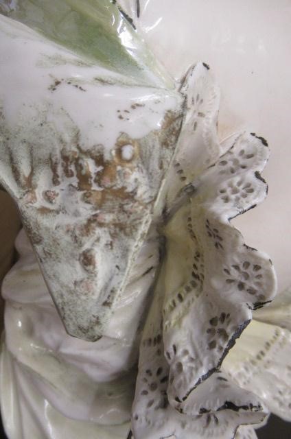 A LARGE CONTINENTAL GLAZED PORCELAIN BUST Image