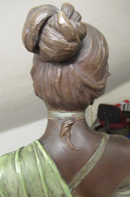 A LARGE ERNST WAHLISS ART NOUVEAU COLD PAINTED BRONZED EARTHENWARE FIGURE Image