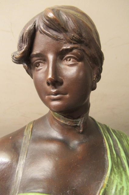 A LARGE ERNST WAHLISS ART NOUVEAU COLD PAINTED BRONZED EARTHENWARE FIGURE Image