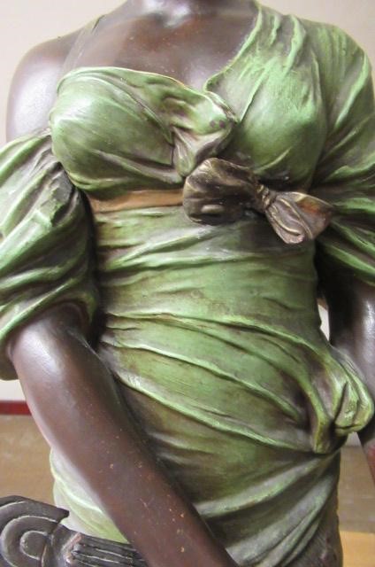 A LARGE ERNST WAHLISS ART NOUVEAU COLD PAINTED BRONZED EARTHENWARE FIGURE Image