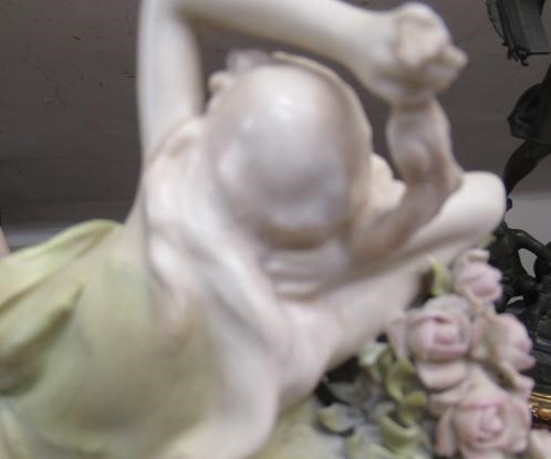 AN AUSTRIAN  PORCELAIN ART NOUVEAU FIGURAL MANTEL TIMEPIECE Image
