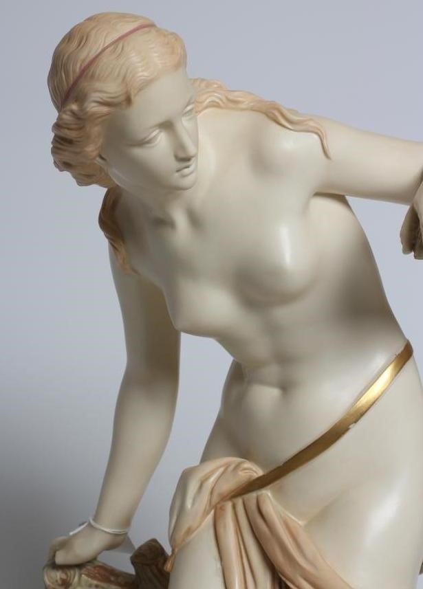 A LARGE ROYAL WORCESTER "BATHER SURPRISED" FIGURE Image