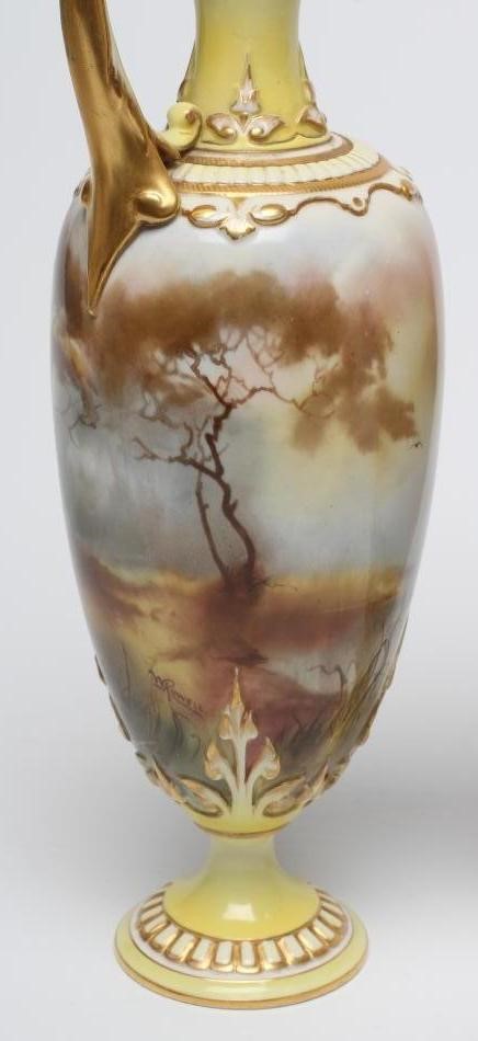 A PAIR OF ROYAL WORCESTER HADLEY WARE EWERS Image