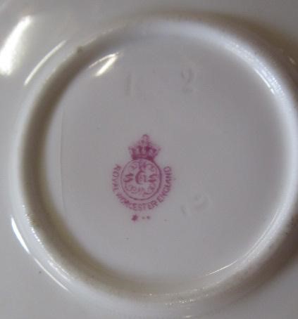 TWO ROYAL WORCESTER MINIATURE STILL LIFE PAINTED CABINET CUPS AND SAUCERS Image