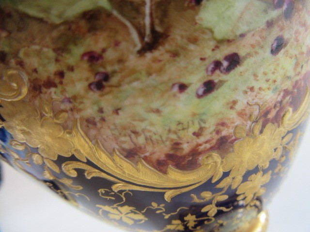 A PAIR OF COALPORT CHINA VASES AND COVERS of ovoid pedestal form Image