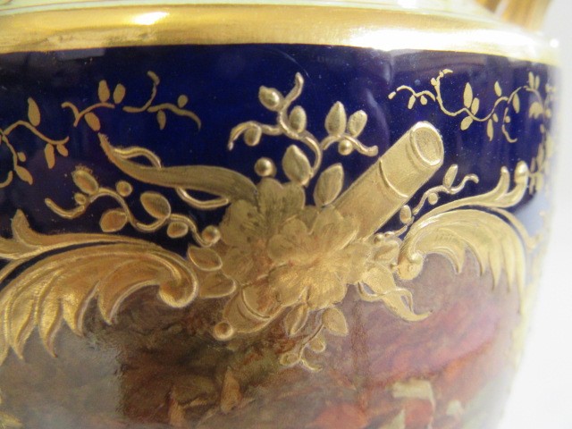 A PAIR OF COALPORT CHINA VASES AND COVERS of ovoid pedestal form Image