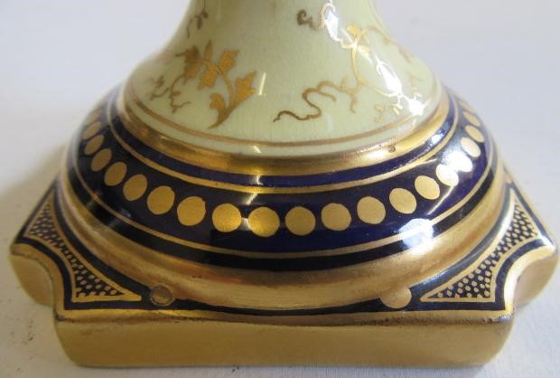 A PAIR OF COALPORT CHINA VASES AND COVERS of ovoid pedestal form Image