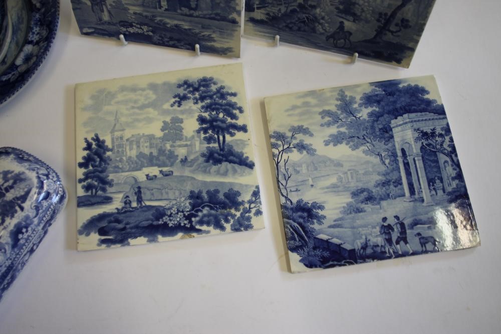 A "GAME KEEPER" BLUE AND WHITE PRINTED EARTHENWARE PLATE Image
