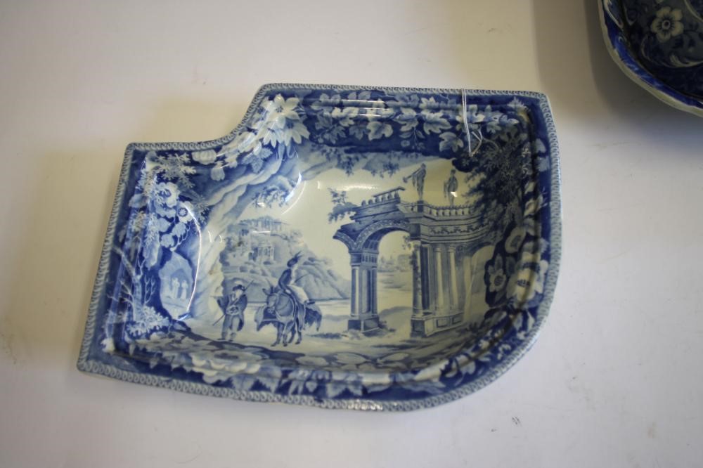 ITALIAN INTEREST BLUE AND WHITE PRINTED EARTHENWARE- A "Ponte del Palazzo Image