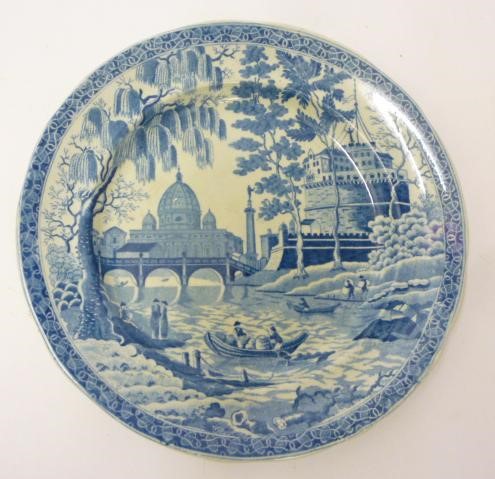 A "TIBER" BLUE AND WHITE PRINTED EARTHENWARE MEAT PLATE of canted oblong form Image