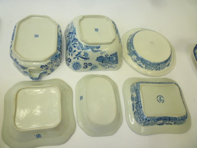 "BAMBOO AND PEONY" BLUE AND WHITE PRINTED EARTHENWARE Image