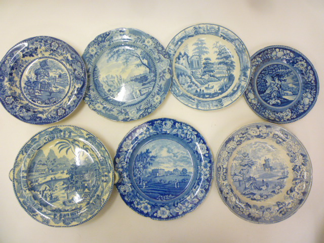 SUFFOLK AND NORTH EAST INTEREST AND OTHERS BLUE AND WHITE PRINTED EARTHENWARE Image