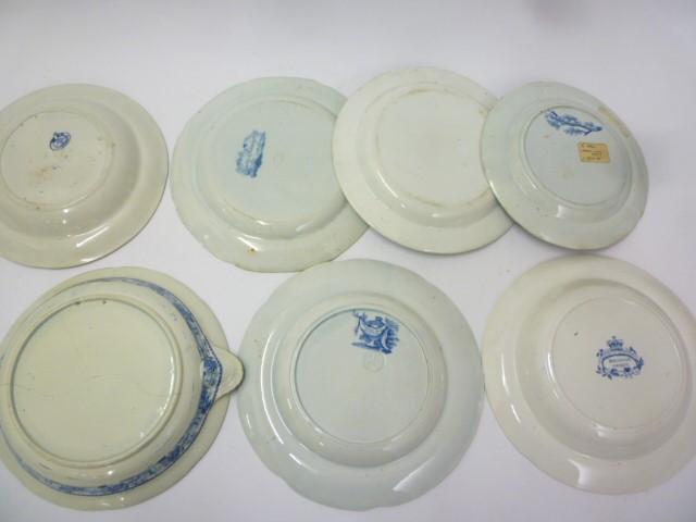 SUFFOLK AND NORTH EAST INTEREST AND OTHERS BLUE AND WHITE PRINTED EARTHENWARE Image