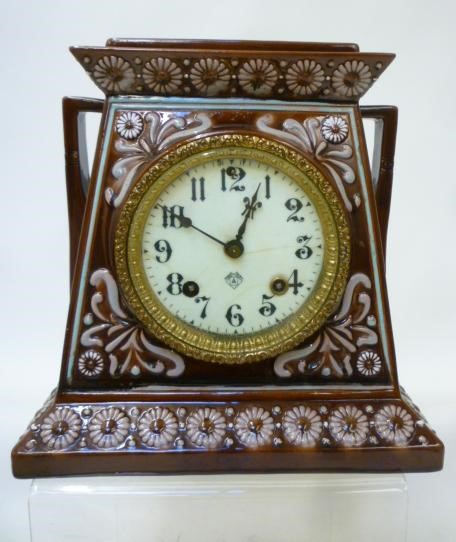 A LINTHORPE EARTHENWARE AESTHETIC MANTEL CLOCK Image