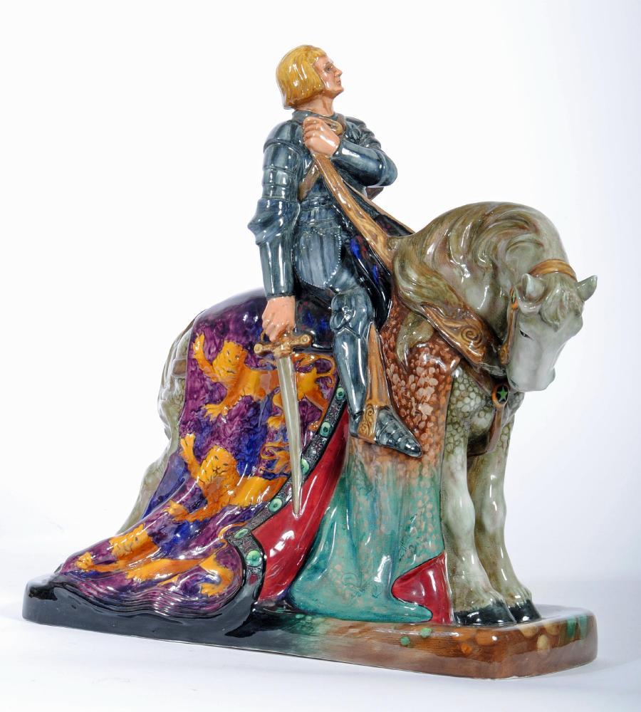 A ROYAL DOULTON EARTHENWARE FIGURE OF ST. GEORGE Image