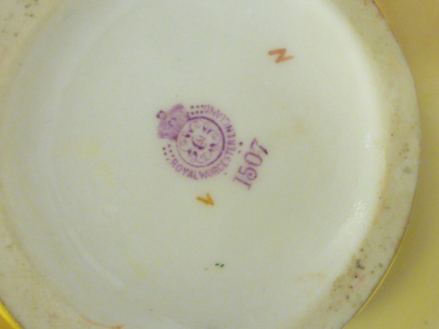 A ROYAL WORCESTER PORCELAIN CORAL TWIG HANDLED JUG Image