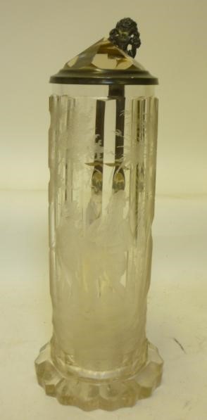 A CLEAR GLASS GERMAN STEIN Image
