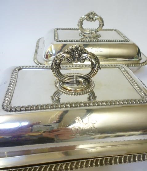 A PAIR OF LATE VICTORIAN PLATED ON COPPER ENTREE DISHES AND COVERS Image