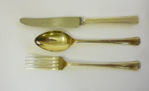 AN ART DECO STYLE SILVER PLATED  TABLE SERVICE Image