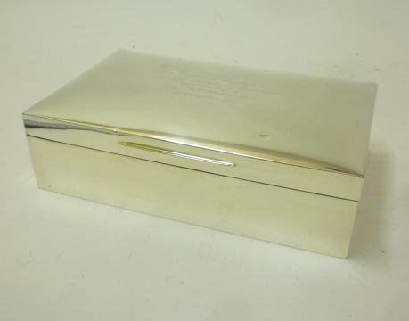 A SILVER CIGAR BOX Image