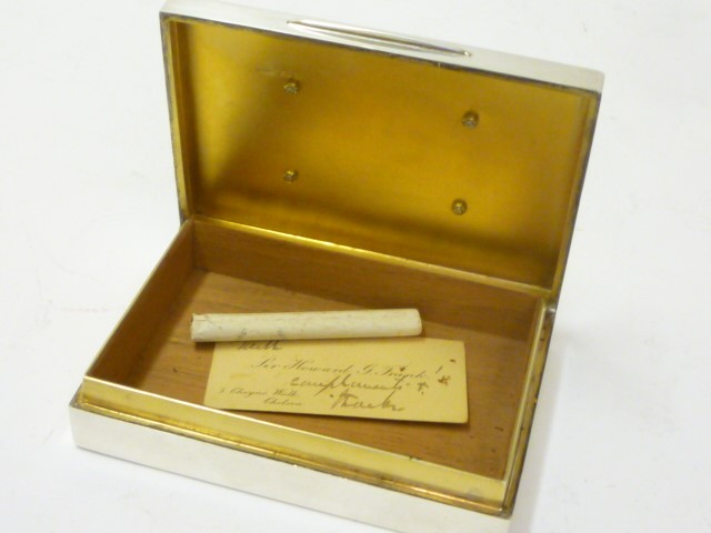 A SILVER CIGARETTE AND COMBINED MATCH BOX Image