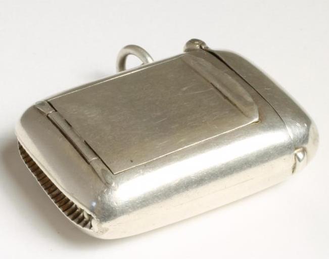 AN EDWARDIAN SILVER NOVELTY VESTA Image