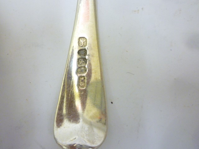 A COMPOSITE GEORGE III AND LATER SILVER TABLE SERVICE in Old English pattern Image