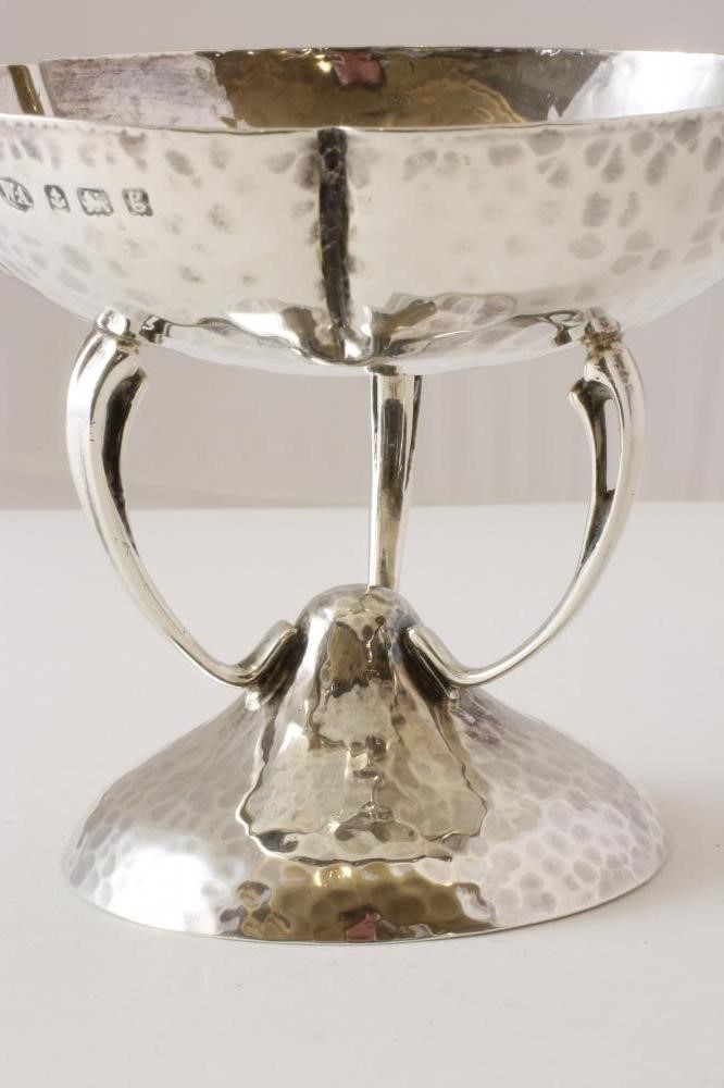 AN ARTS AND CRAFTS SILVER PEDESTAL BONBON DISH Image