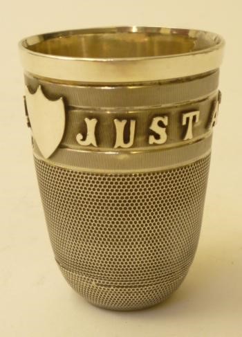 A VICTORIAN SILVER NOVELTY TOT/SPIRIT MEASURE Image