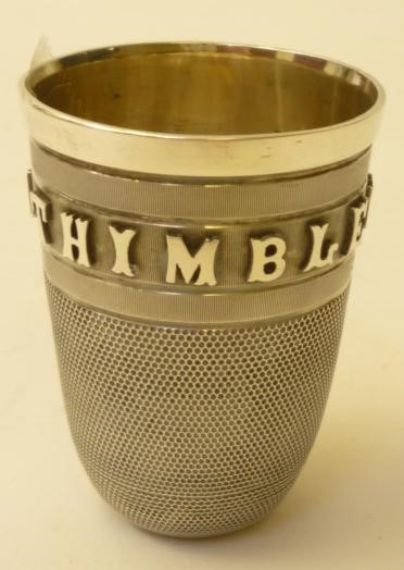 A VICTORIAN SILVER NOVELTY TOT/SPIRIT MEASURE Image