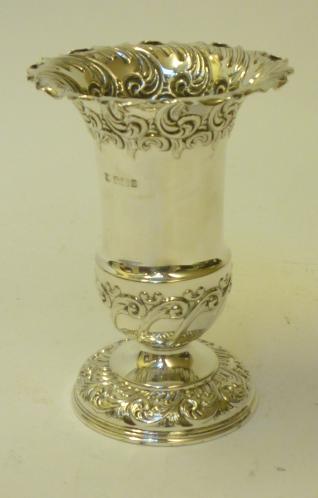 A LATE VICTORIAN SILVER VASE to match the previous lot Image