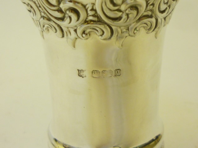 A LATE VICTORIAN SILVER VASE to match the previous lot Image