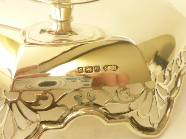 AN EDWARDIAN SILVER PEDESTAL SWEETMEAT DISH Image