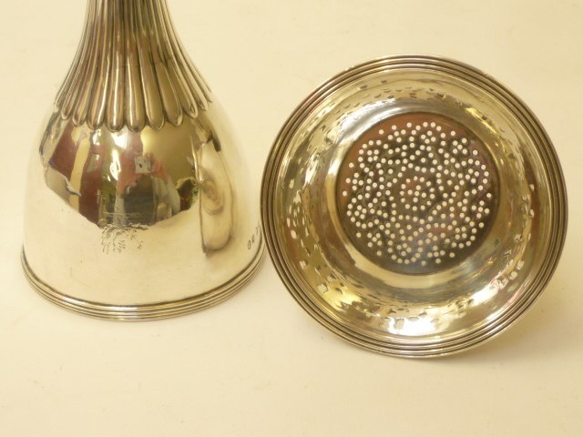 A GEORGE III SILVER WINE FUNNEL Image