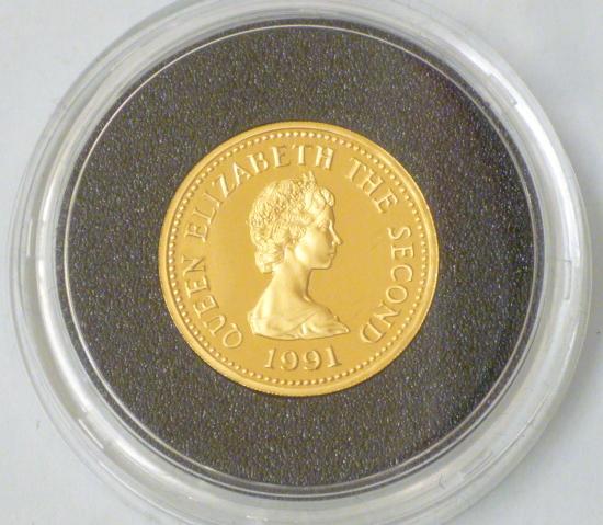 AN ELIZABETH II GOLD PROOF JERSEY £1 Image